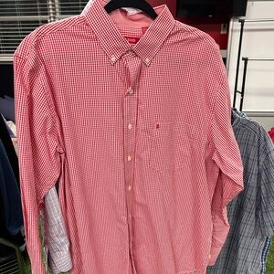 Red Checkered Button-Down Shirt